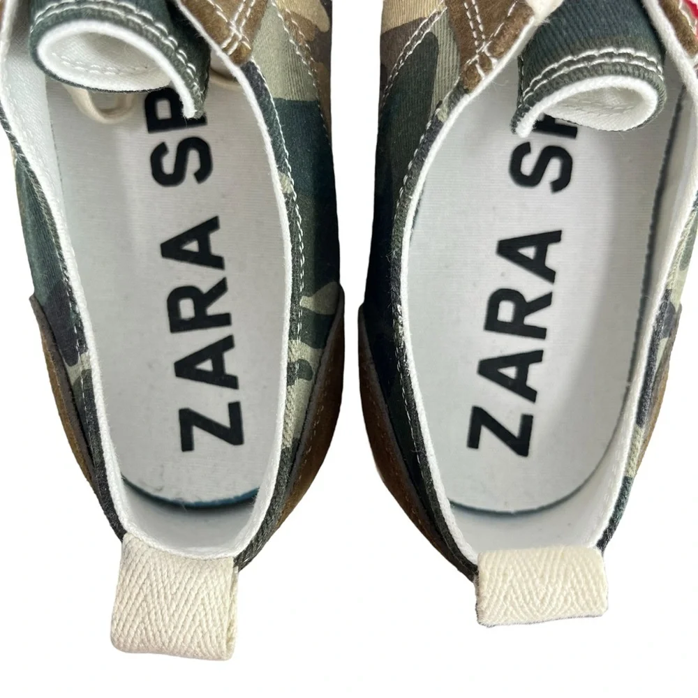 Zara SRPLS Men’s 8 Camo Sneakers NWT Low Top Lace Up Casual‎ Shoe Army Green
